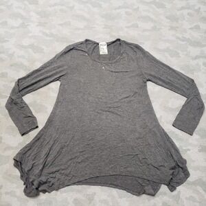 Vocal Top Womens Small Gray Pullover Long Sleeve Tunic